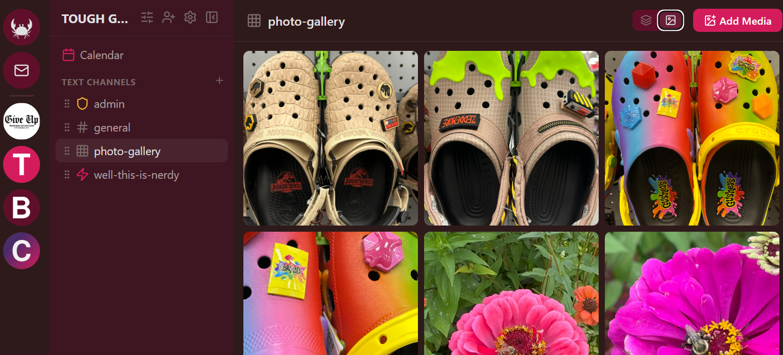 Screenshot: Media gallery channel in-app